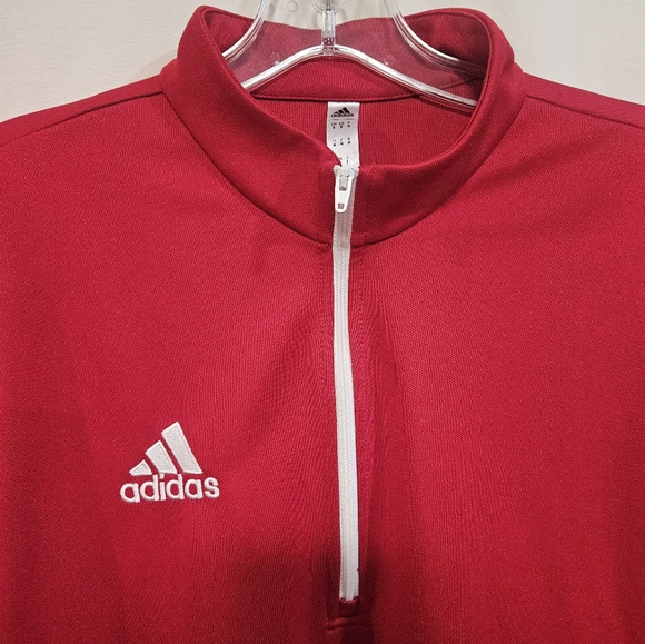 Adidas Red/Orange Quarter-Zip Pullover - Picture 2 of 4